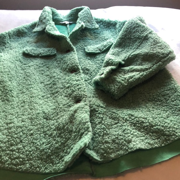 Womens Green Fleece Jacket - Picture 1 of 9